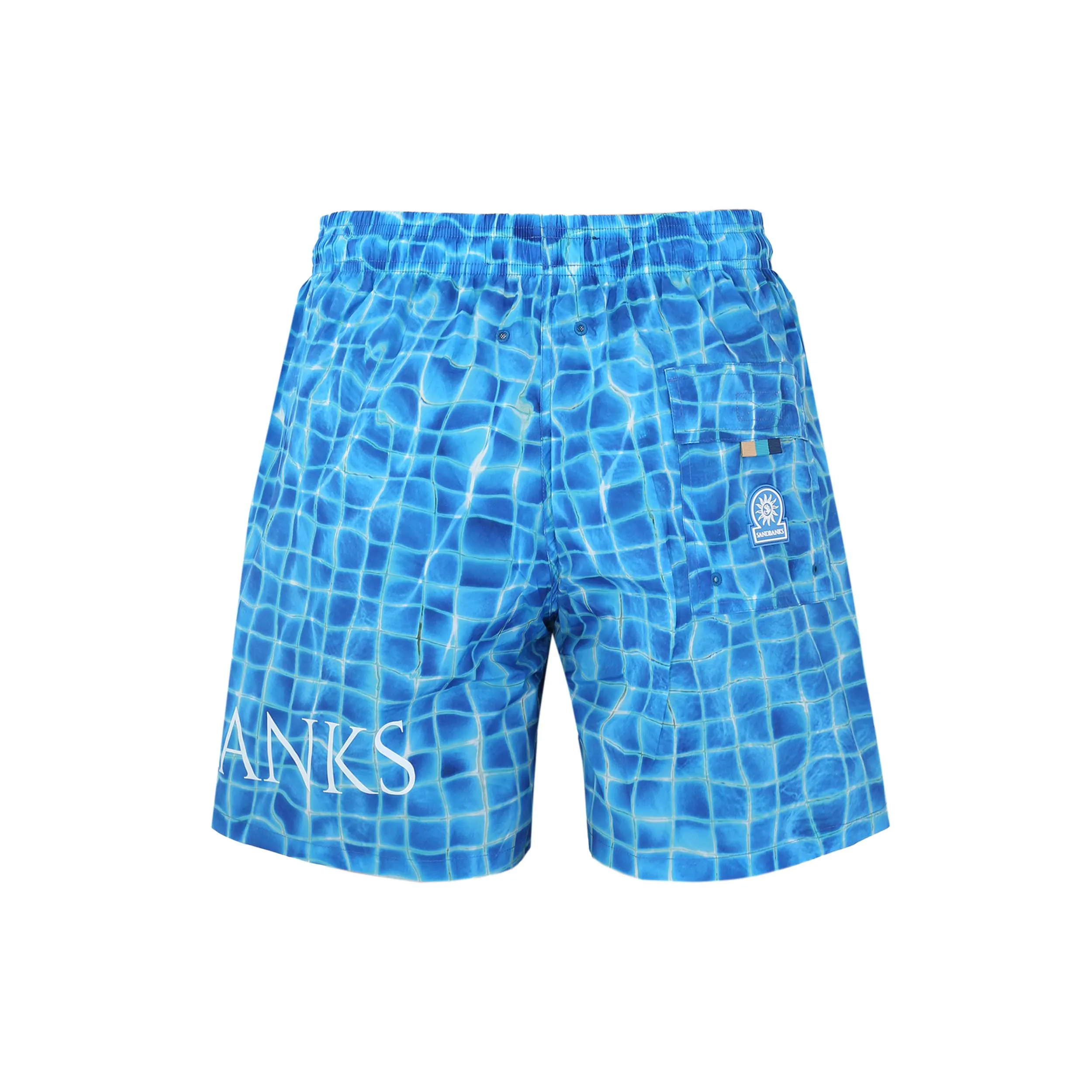 Sandbanks Mosaic Pool Side Swim Shorts in Blue