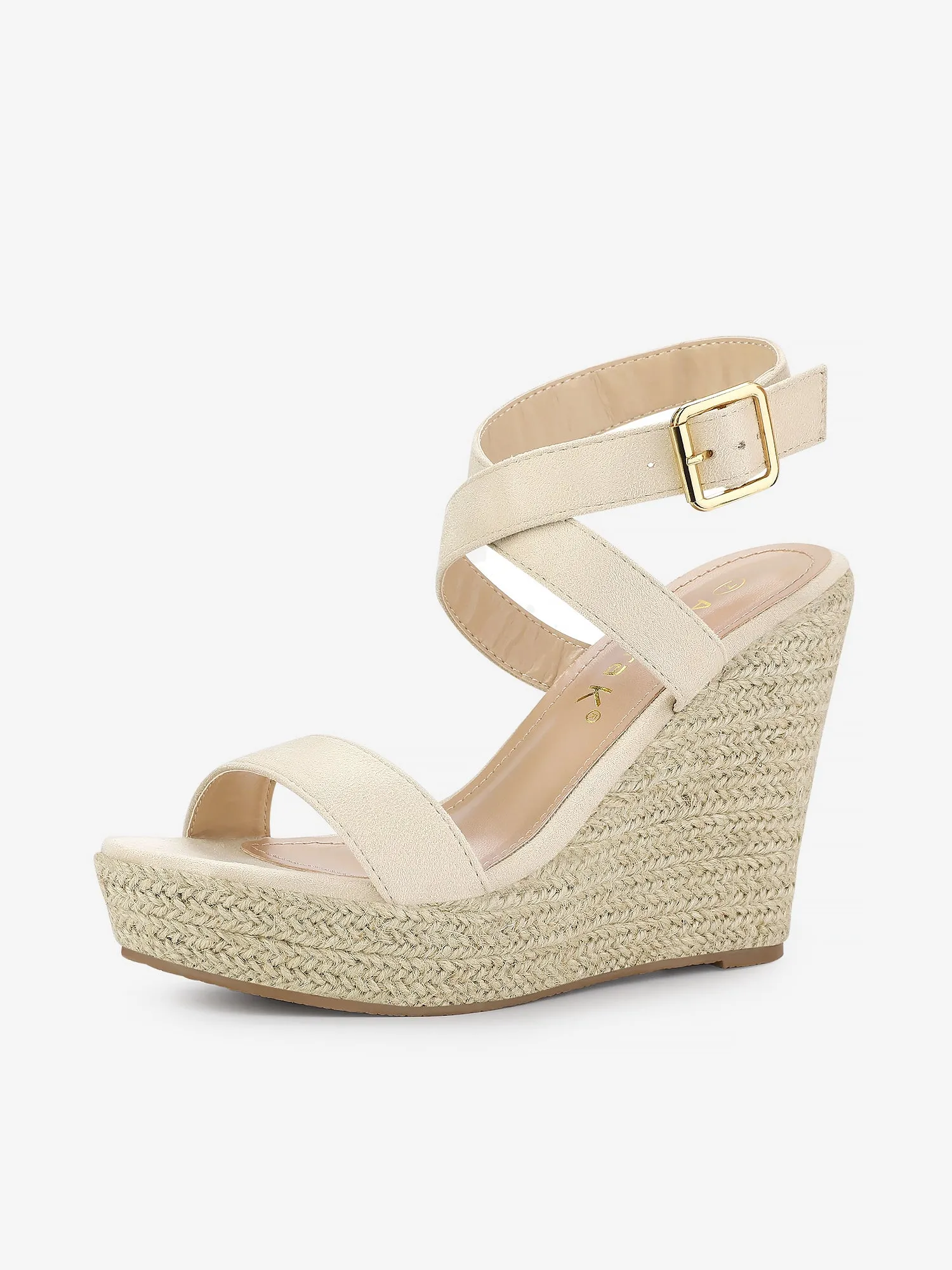 Slingback Crisscross Espadrille Wedges Heel Sandals