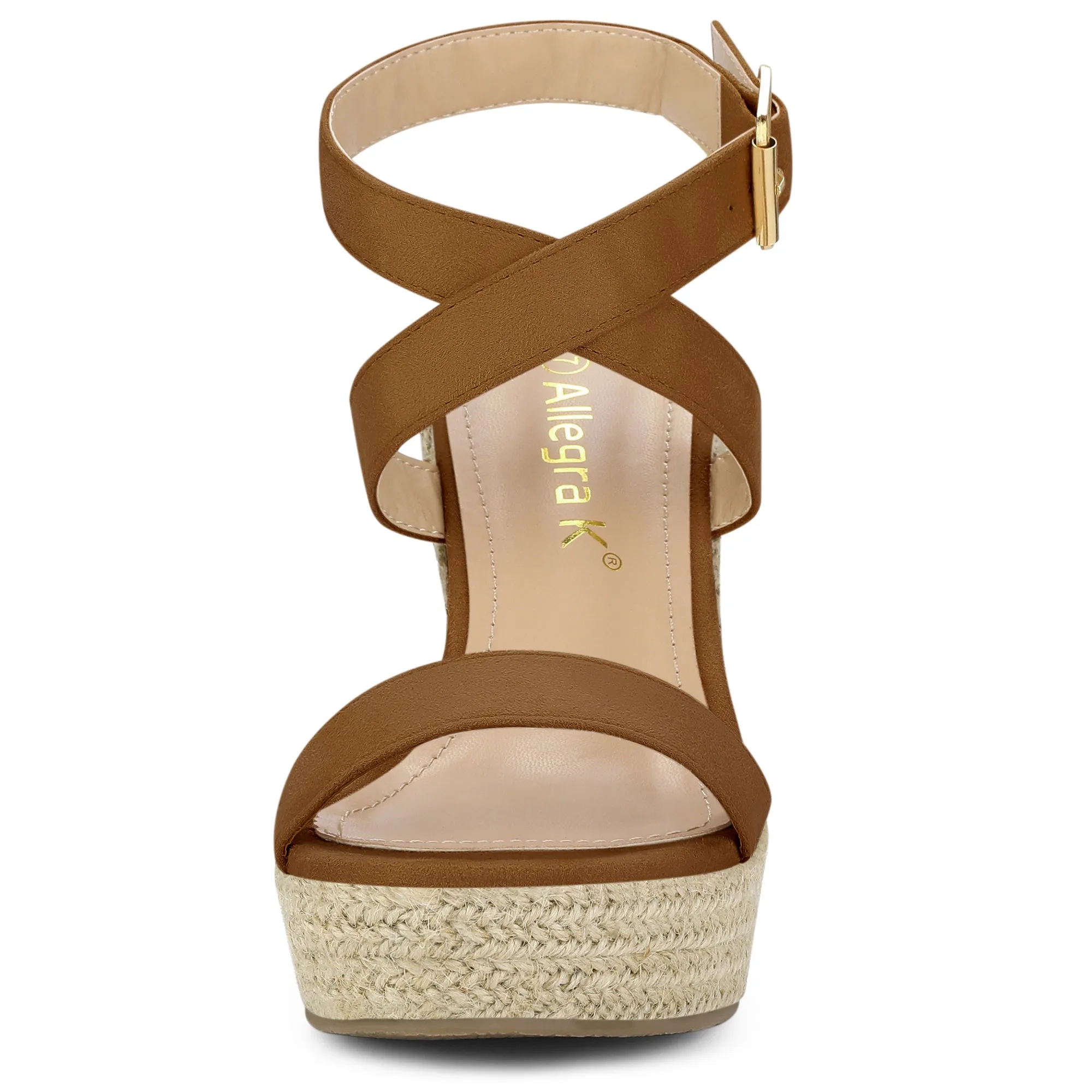 Slingback Crisscross Espadrille Wedges Heel Sandals