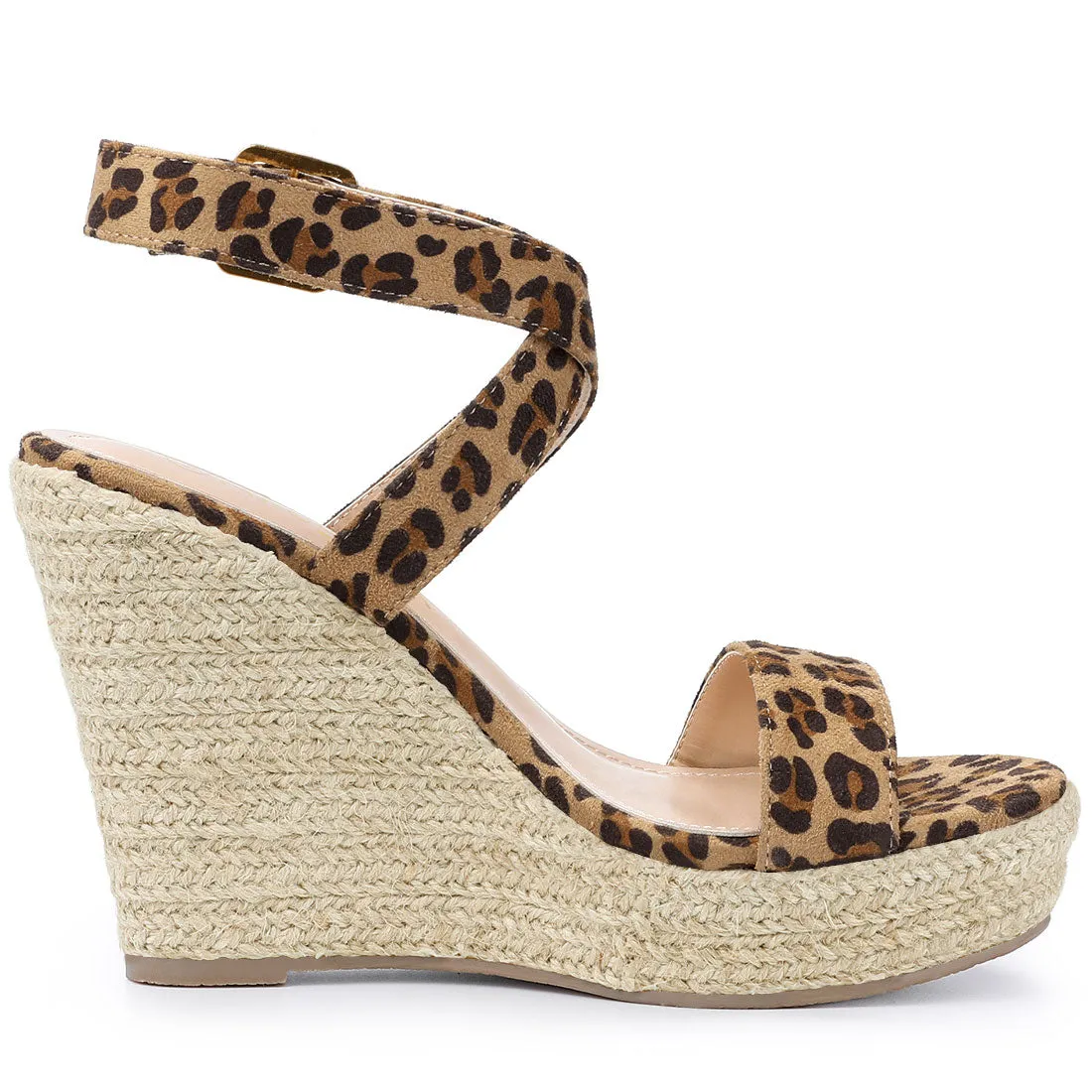 Slingback Crisscross Espadrille Wedges Heel Sandals