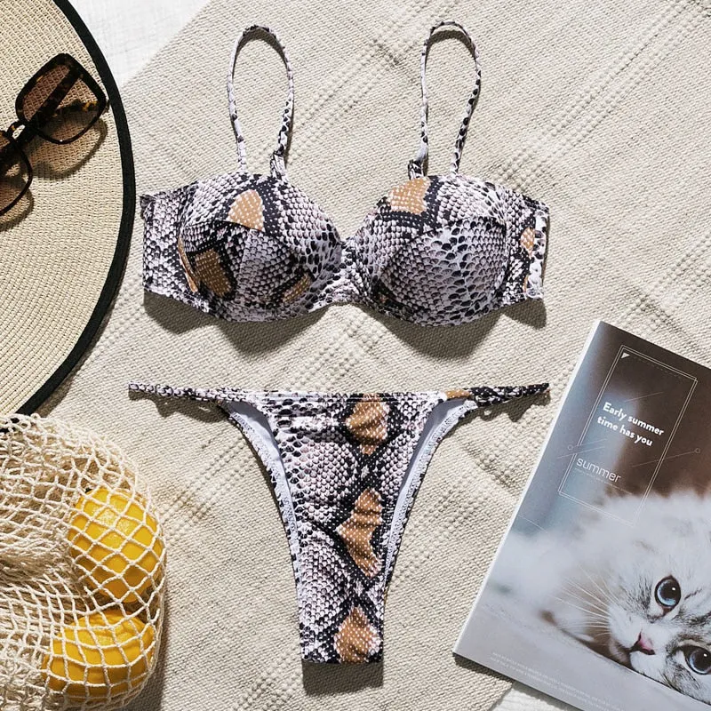 Snake Print High Cut Bikini - 3 styles