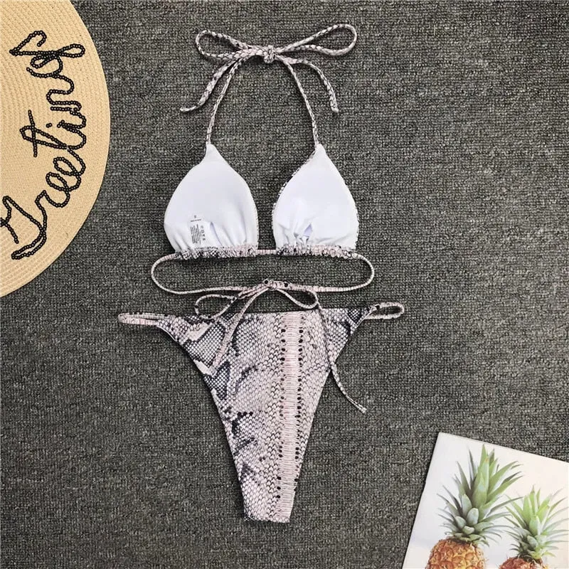 Snake Print High Cut Bikini - 3 styles