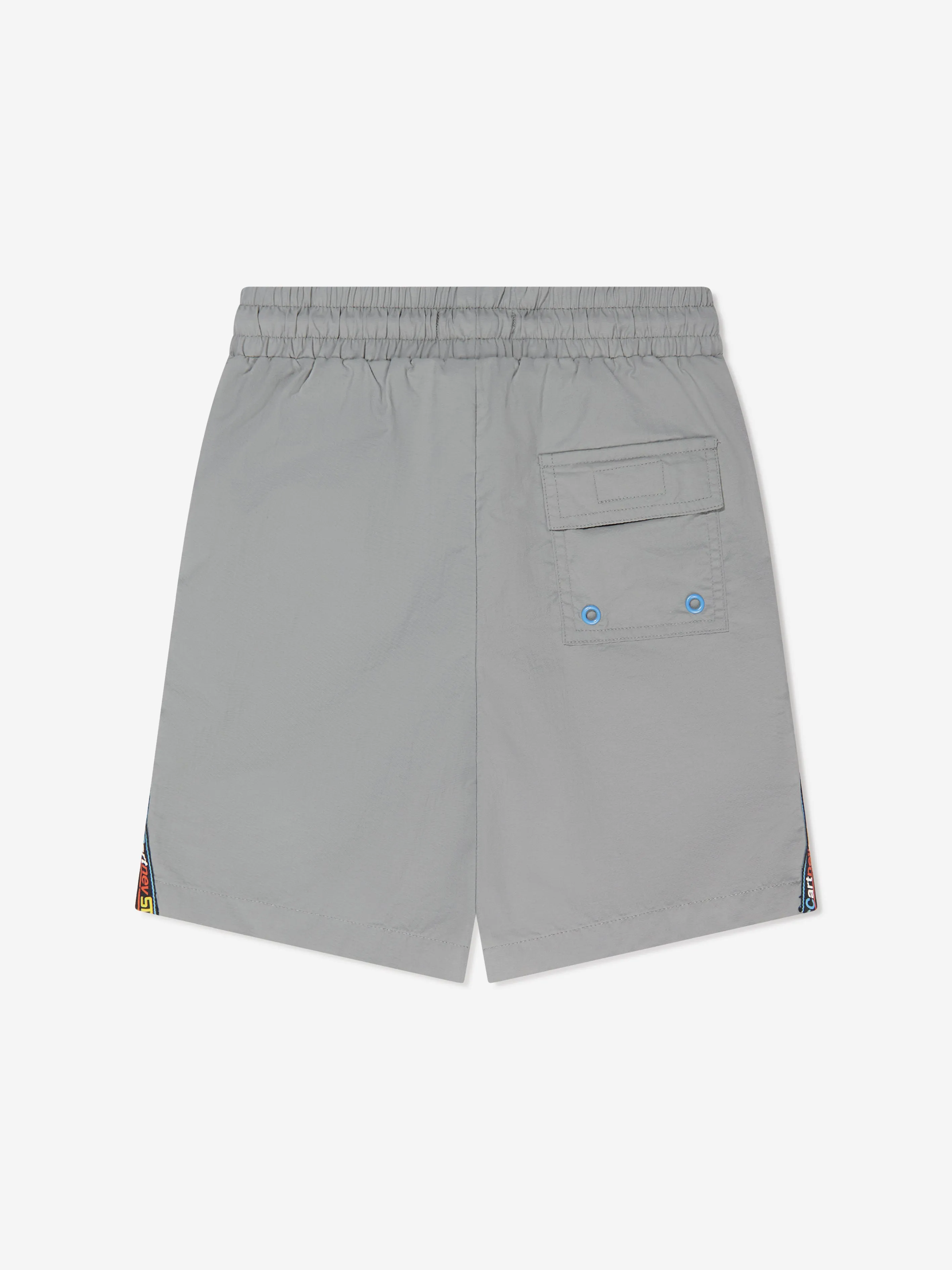 Stella McCartney Boys Logo Trim Swim Shorts in Grey