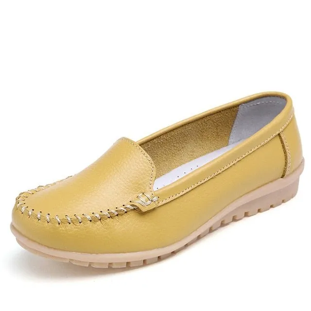 STQ 2019 Spring women flats shoes women genuine leather shoes