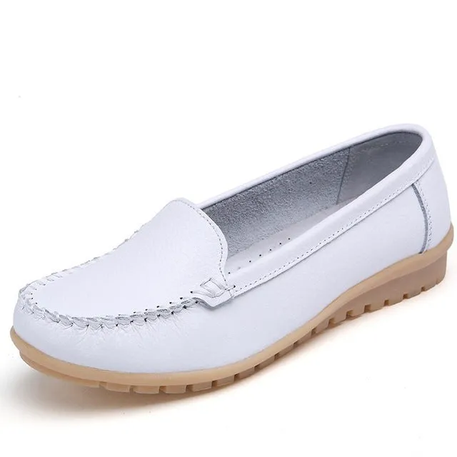 STQ 2019 Spring women flats shoes women genuine leather shoes