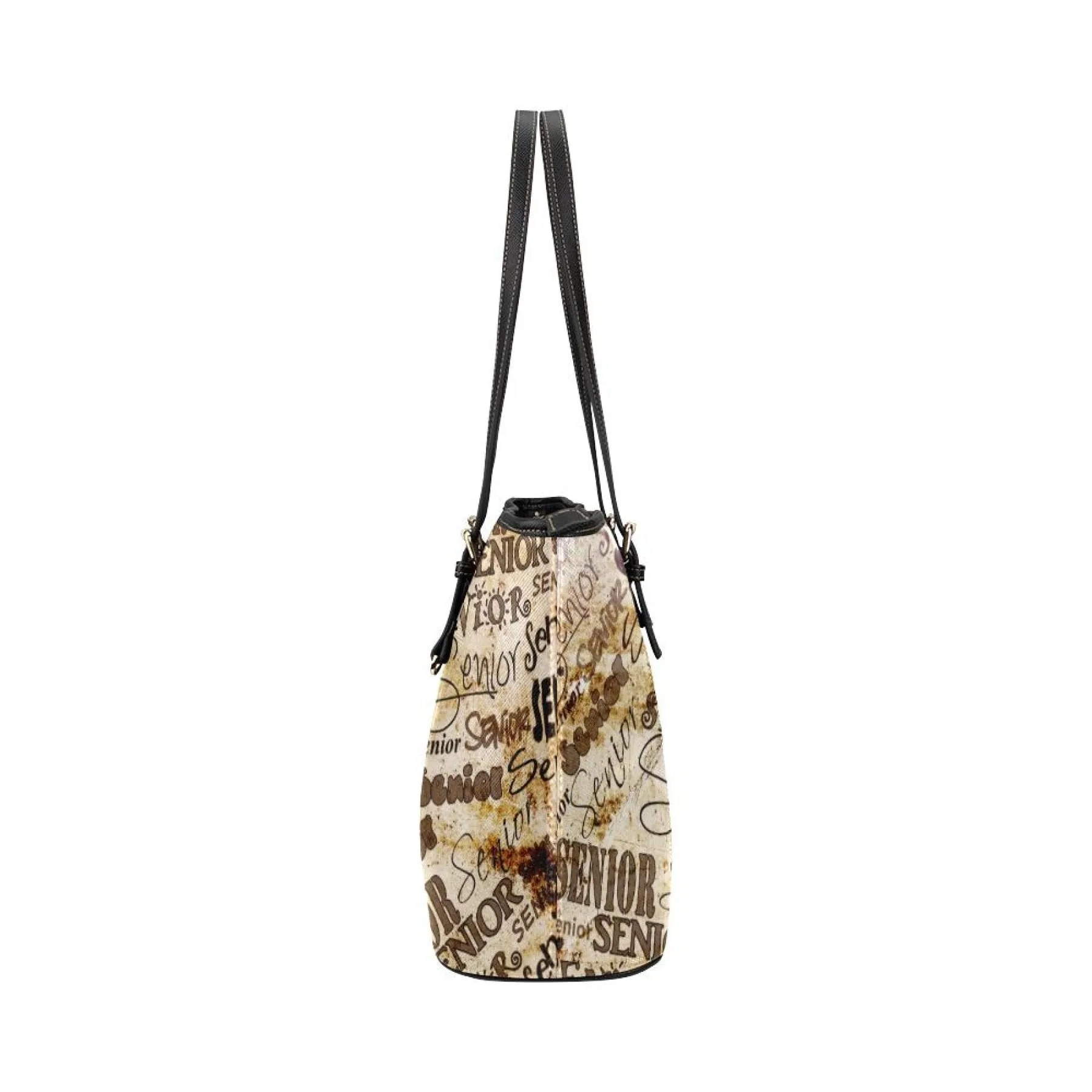 Tote Bag - Beige & Brown Senior Class Pattern - Double Handle Large