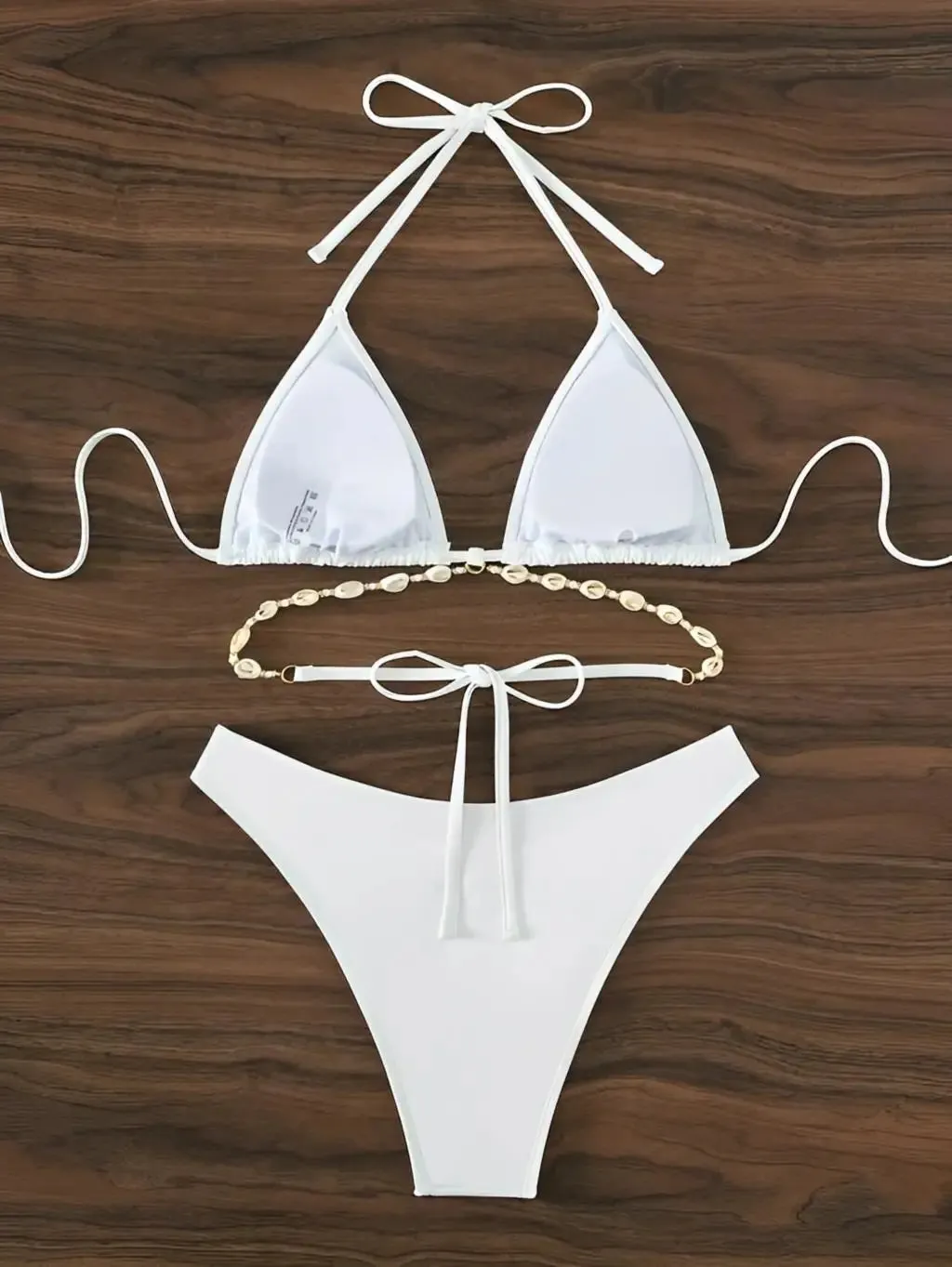 Triangle Bikini Set With Seashells