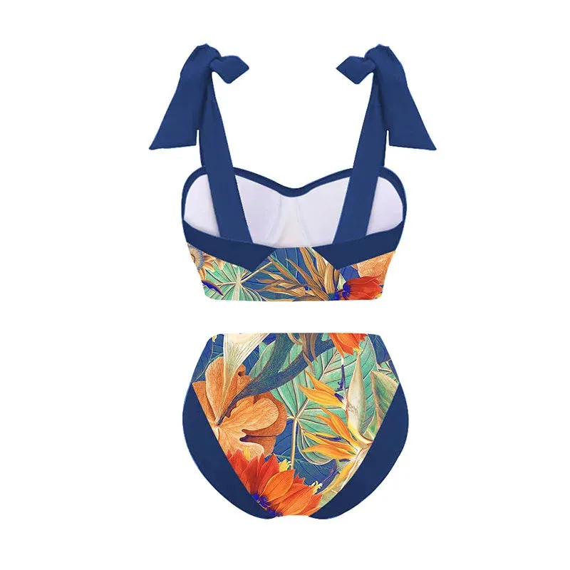 Tropical Print Boho Bikini Set