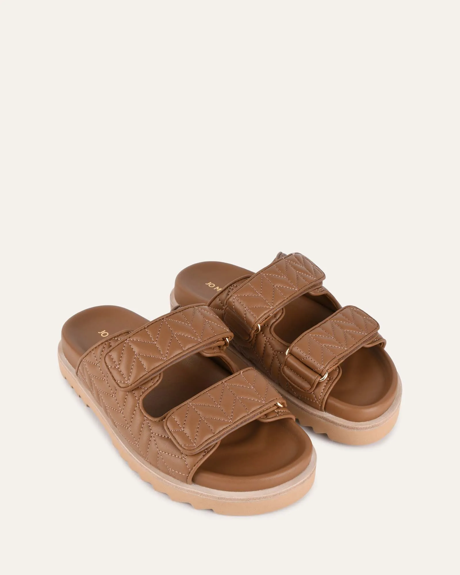 VERITY FLAT SANDALS CARAMEL LEATHER