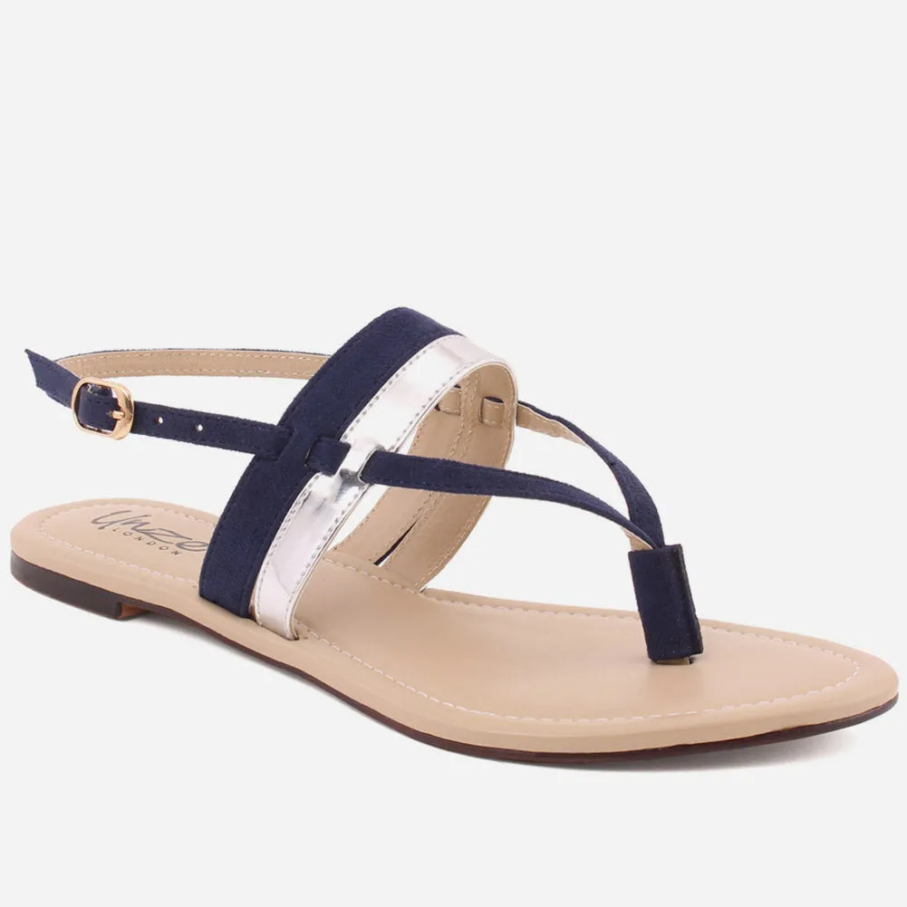 Women "OLIVIA" Flat Ankle Strap Sandals